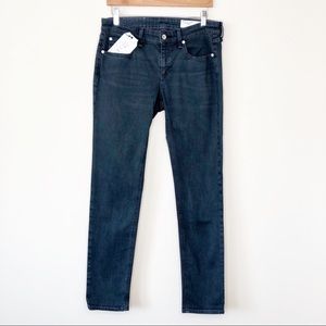 NWT Rag & Bone Dre Low Rise Slim Boyfriend Jeans Minna Blue Black Indigo 25